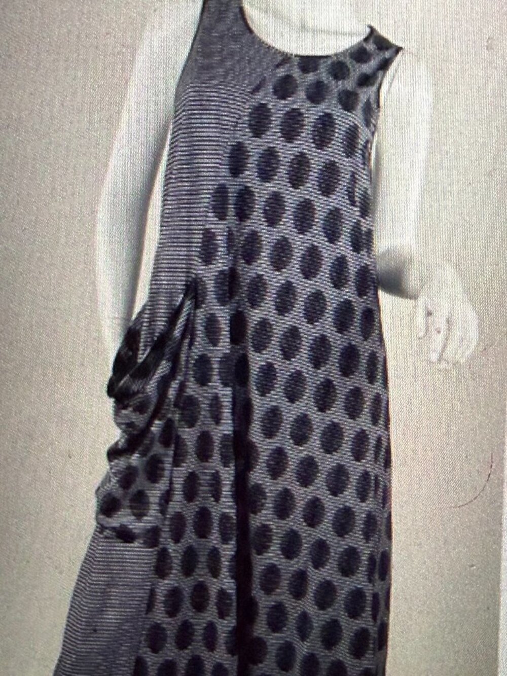 Radzoli Stripe Dot Miaxi Lagenlook Dress Black/White Size Large NWOT